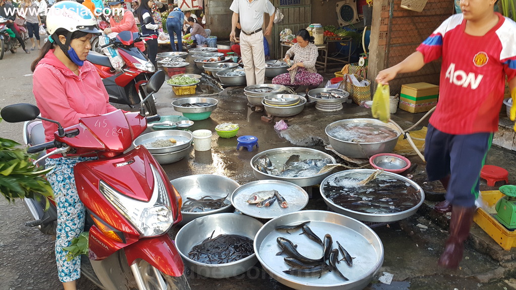 เมืองด่งซอย(Dong Xoai) จังหวัดบิ่ญเฟือก(Binh Phuoc) ตลาดเช้าด่งซอย(Dong Xoai morning market 2016)